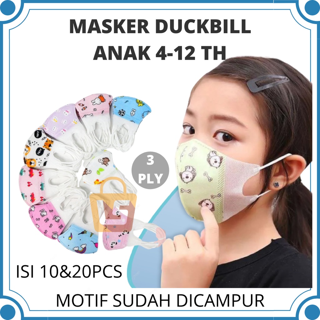 Masker duckbill anak motif / Masker duckbill anak karakter / Duckbill anak motif /duckbill anak 3ply