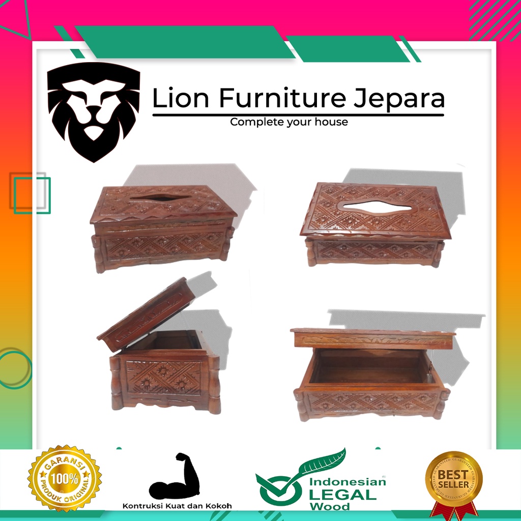 Kotak Tisu Jati full ukir jepara / Tempat tisu minimalis / tempat tisu kayu jati / souvenir tempat t