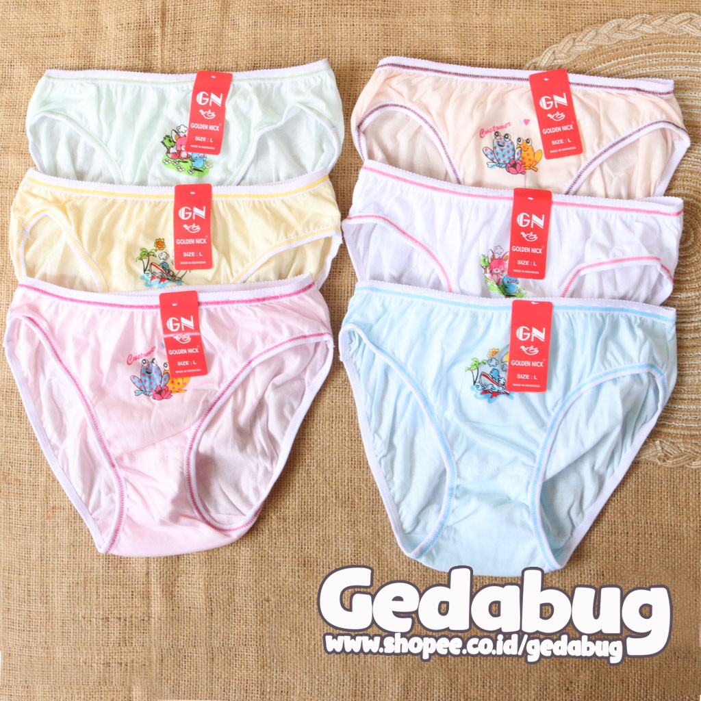 3 Pcs - Celana dalam anak Golden Nick 1134 Celana Dalam Anak Remaja Warna Muda | Gedabug