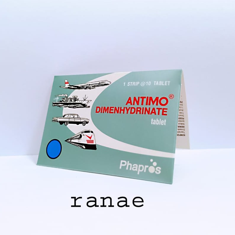 Antimo Dimenhydrinate ( PER STRIP ) - Obat Mabuk, Muntah Dalam Perjalanan