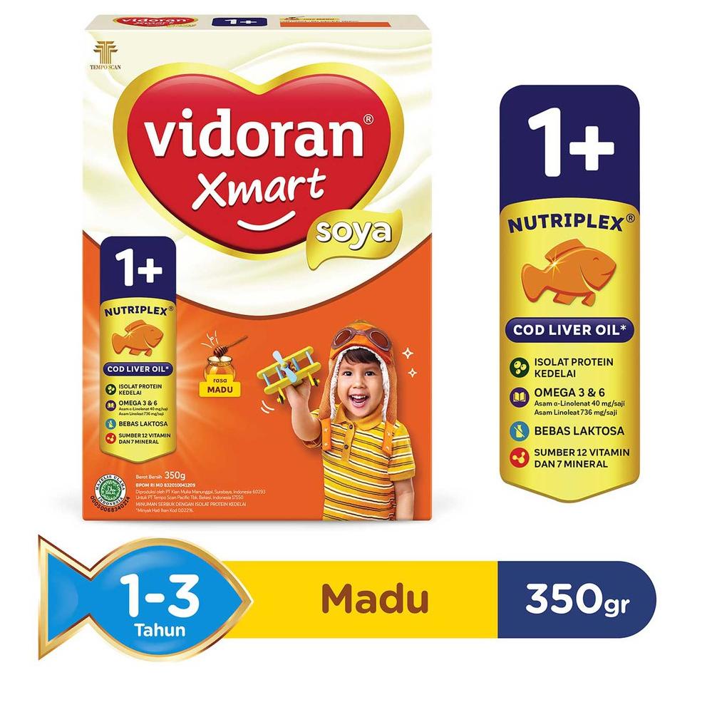 

[KODE BARANG IPE59] Vidoran Xmart Milk 1+ 1 Plus Rasa Vanila dan Soya Rasa Madu 350 gr og