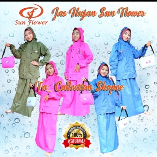 Jas Hujan Sun Flower Bawahan Rok (Woman) M L Xl Sunflower