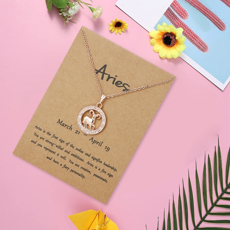 Fancyqube Kalung Choker Desain 12 Zodiak Bintang Aksen Kristal Berkilau Warna Silver Untuk Wanita