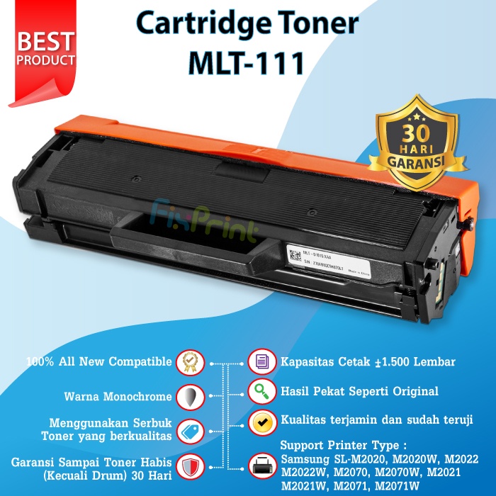 Cartridge Toner Samsung MLT-111 D111 MLT111 Compatible Printer SL-M2020 M2020W M2022 M2022W M2070