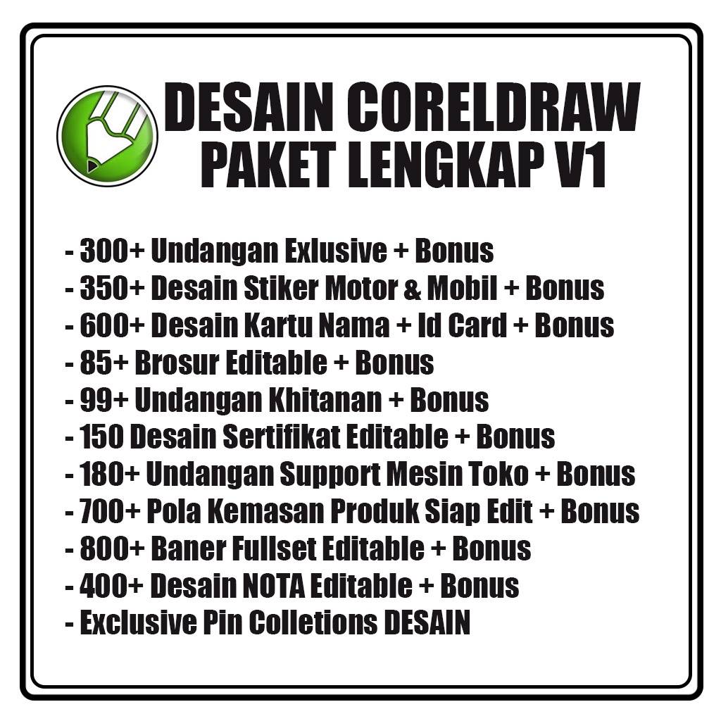 Paket Desain Percetakan Coreldraw Lengkap V1