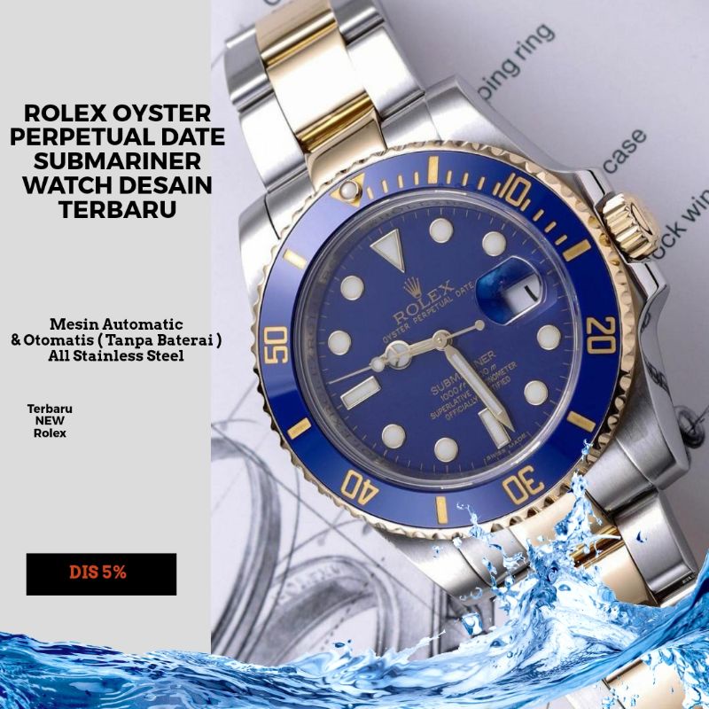 Jam Tangan Pria Merk Rolex Oyster Perpetual Date Submariner Automatic