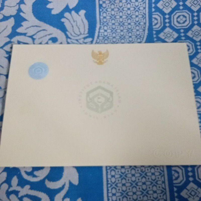 

izazah kertas cocord +hologram kemenag/dispendik atau lainya +embos full warna embos pancasila emas min 50 pcs