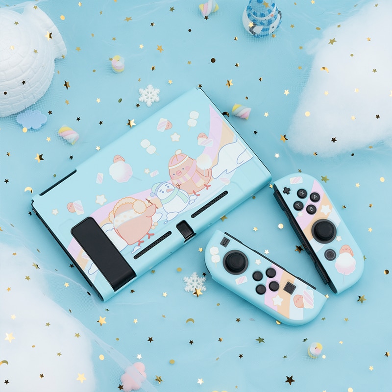 Hard Case Cover Belakang Motif Kartun Ayam Kuning Snowman Peri Untuk Nintendo Switch