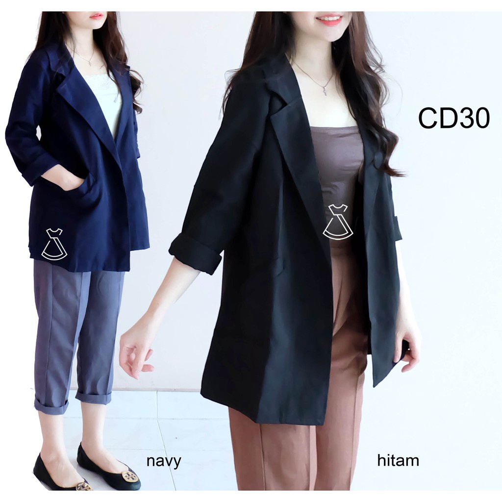 BLAZER WANITA SCUBA//OUTER BASIC BAHAN SCUBA PREMIUM