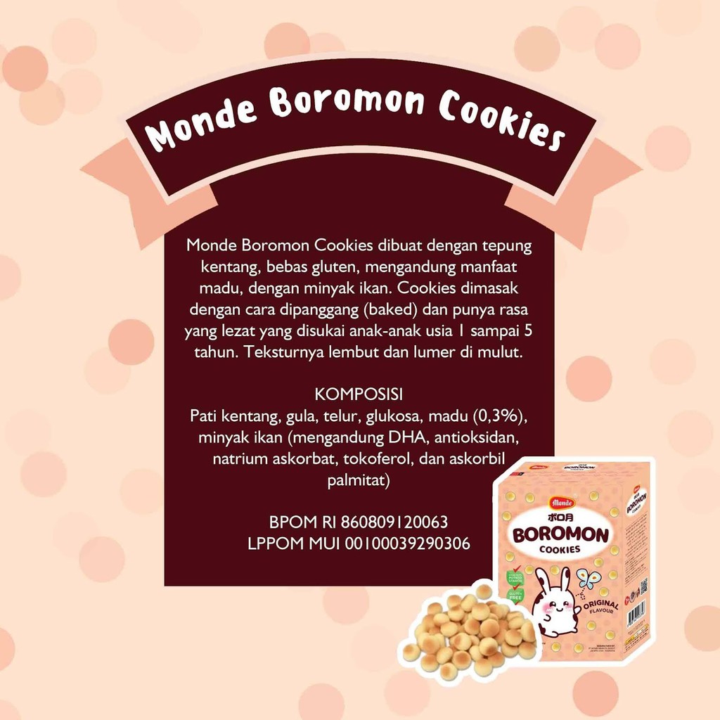 Monde Boromon Cookies 120g - Snack Bayi Sehat