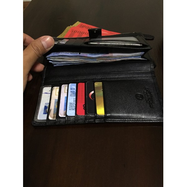 Dompet Kulit Original Panjang Asli Kualitas Terbaik Anti Meotok Clutch Bisa Multifungsi