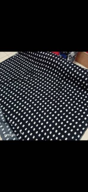 Katun rayon premium viscose terbaru best seller motif kotak dasar hitam best seller
