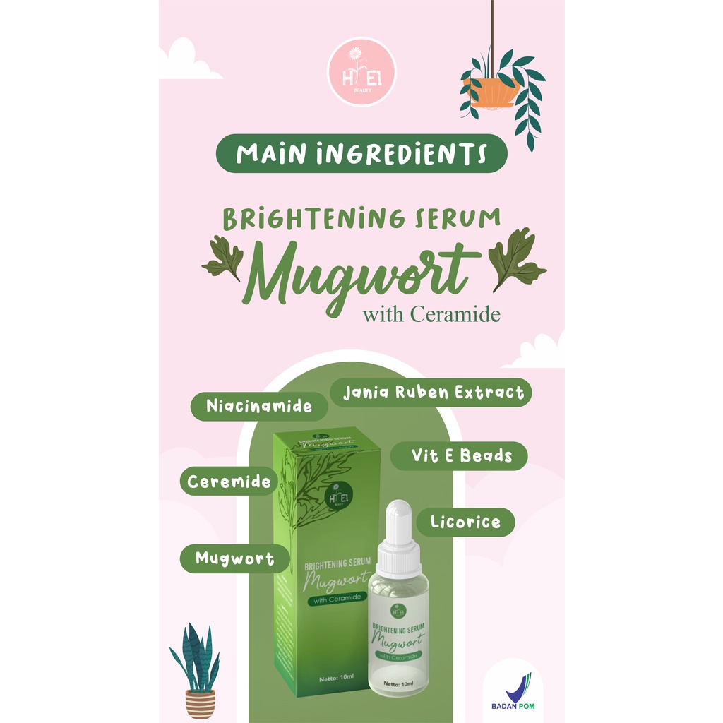 HIEL SERUM CENTELLA MUGWORT HIEL BEAUTY CARE ACNE BRIGHTENING SERUM HIEL SERUM WAJAH MURAH PERAWATAN KULIT WAJAH AMAN BPOM