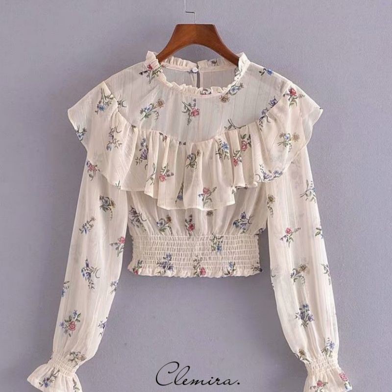 Floral Layer Chiffon Blouse