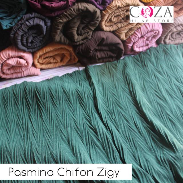 PASMINA CHIFON ZIGY ZIGZAG  LIPIT CHIFON CROSS PLISKET LIPIT TERLARIS TERMURAH / Coza Batik