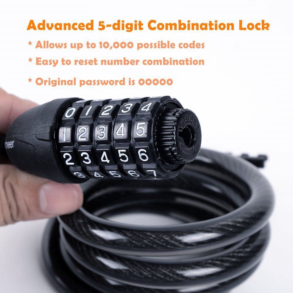 Kunci Gembok Sepeda Bentuk Tali Angka 5 Digit - Gembok Sepeda - Kunci Sepeda Tali - Kunci Sepeda Ben