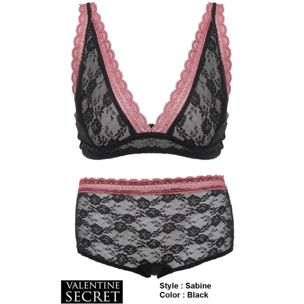 ready bra set with panty valentine secret style sabine color black