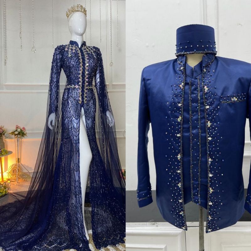 COUPLE KEBAYA PRANCISAN MODERN//KEBAYA MODEL TERBARU FULL PAYET //KEBAYA AKAD MEWAH