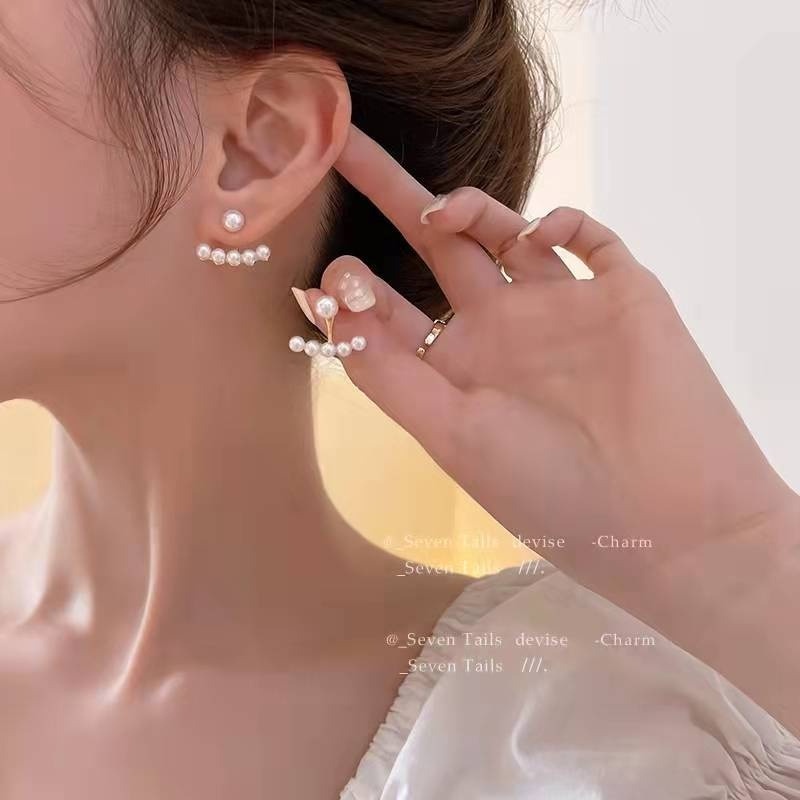 IFYOU Anting Stud Mutiara Warna Emas Untuk Aksesoris Wanita