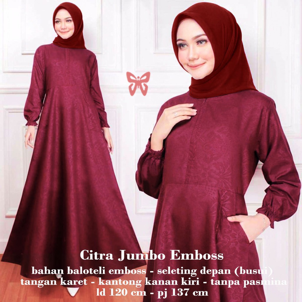 RATU-Maxi citra baloteli embosh , gamis maxi wanita dewasa , gamis murah , dress muslim , fashion