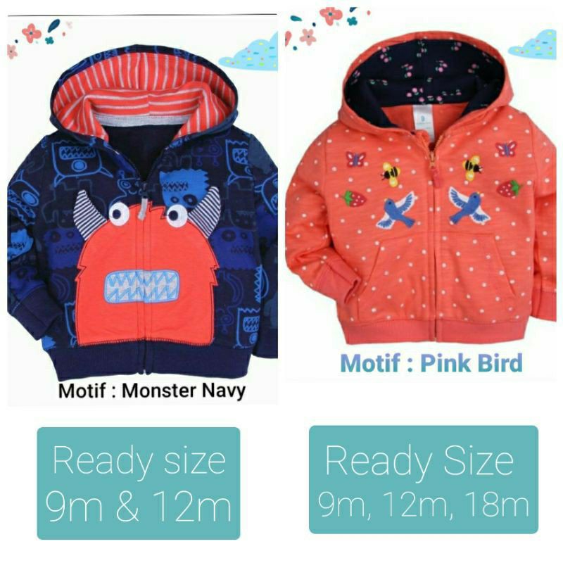 Cuci Gudang Jaket Bayi Size 6m, 9m,12m Carters