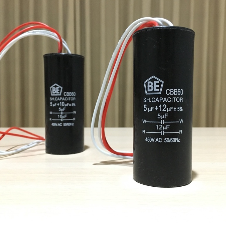 KAPASITOR BULAT DOUBLE MESIN CUCI 5+12UF 450V 5+12 UF 450 VOLT CBB60
