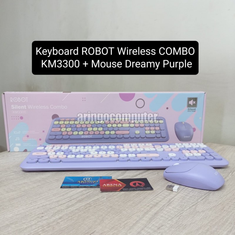 Keyboard ROBOT Wireless COMBO KM3300 + Mouse Dreamy Purple
