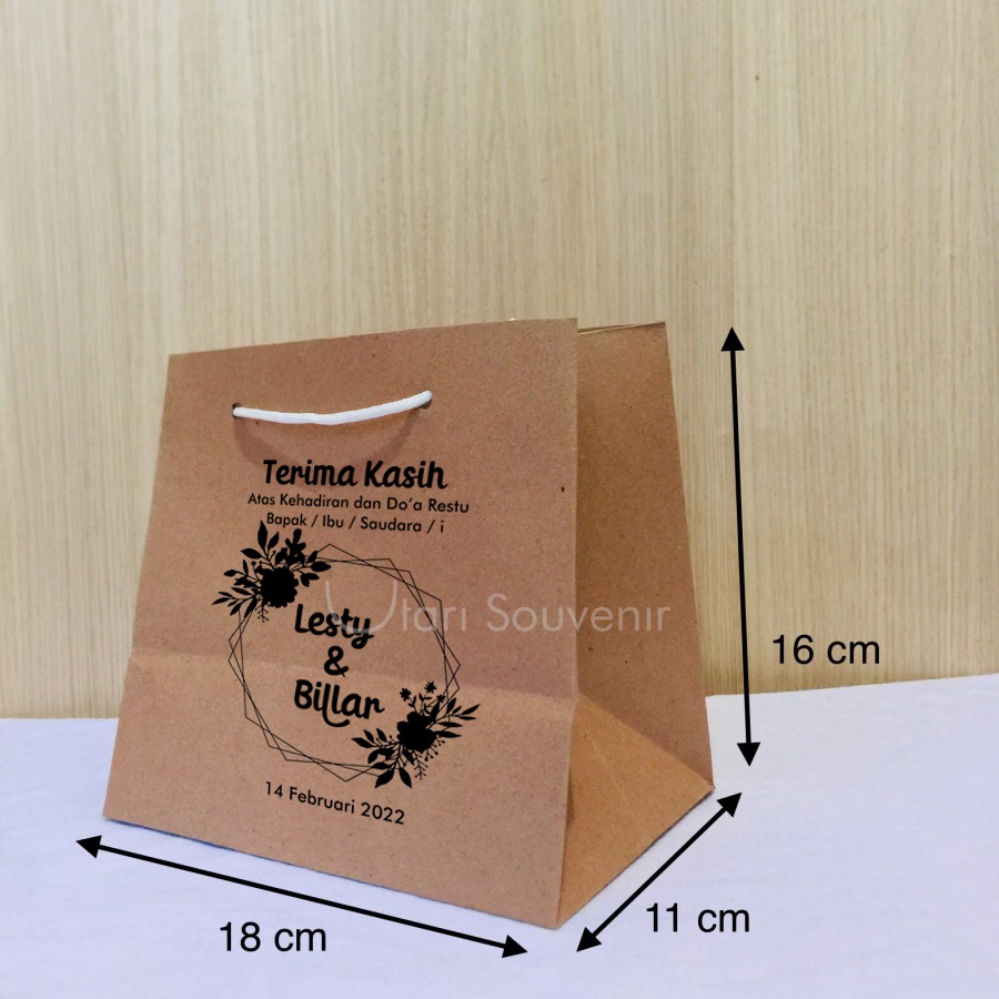 

Sablon Paper Bag Tas Kertas Desain Custom 18x11x16