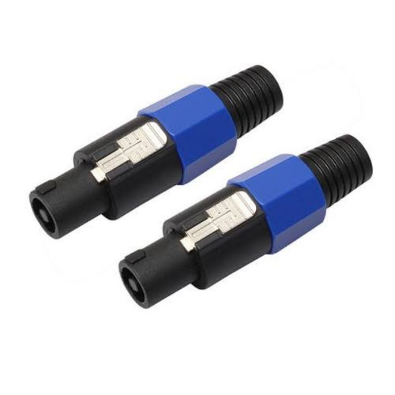 Jack speakon male biru hitam conector kabel speaker