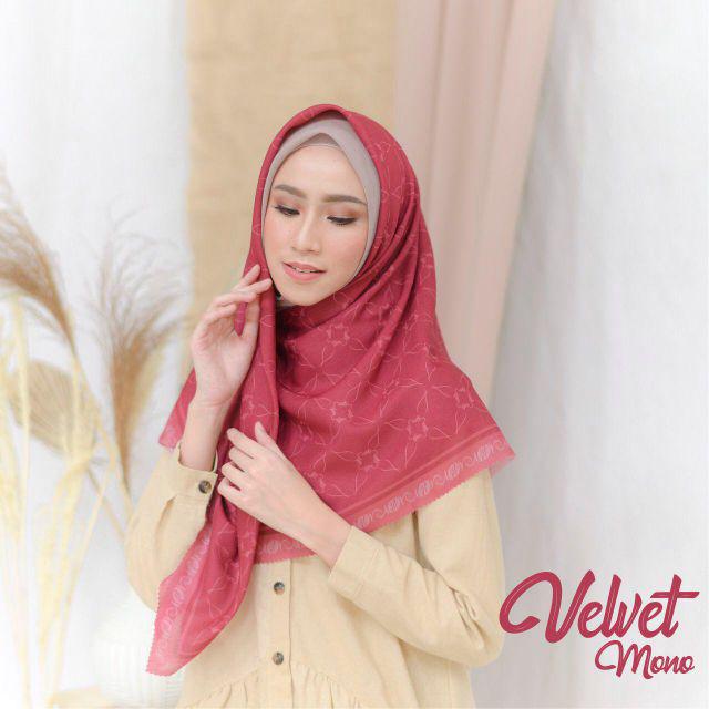 Mylady Hijab PREMIUM MONOGRAM EDITION denim vanilla latte avocado mustard mocha yakult black MONO-VELVET MONO