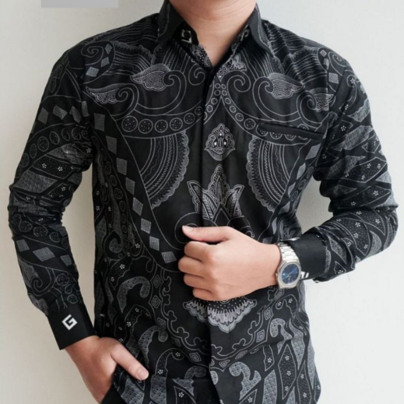 GROSIR TERBARU Baju Batik Pria Gus Azmi Syubbanul Muslimin Santri muslim Kemeja Batik Lengan Panjang