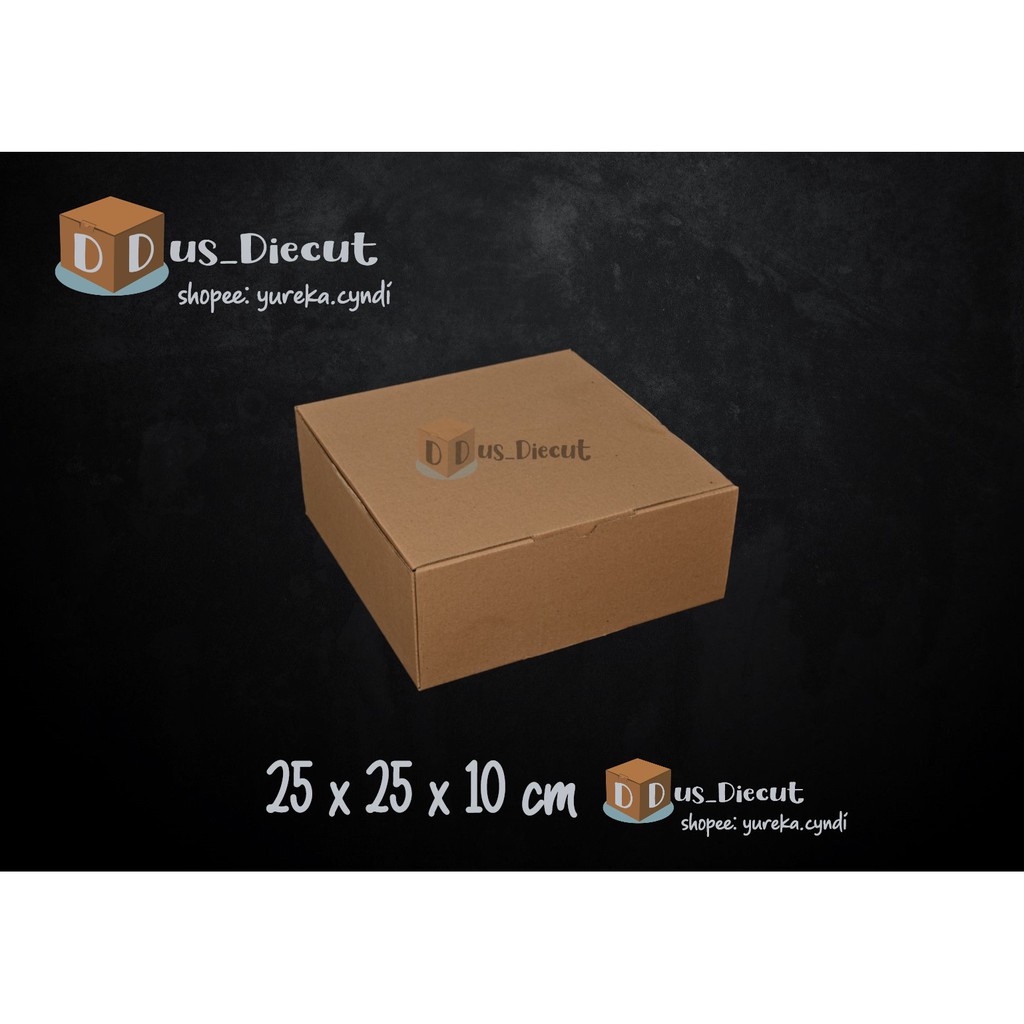 

Kardus die cut uk. 25x25x10 cm (model box pizza)