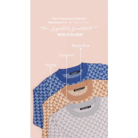 Signature Monogram Series Sweatshirt Cardigan Vest Benang Jarum Buttonscarves BS BJ