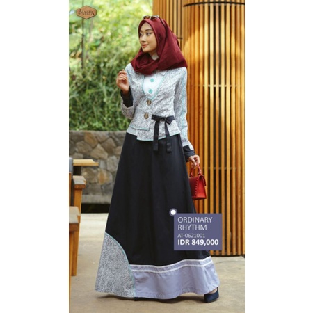 Almari Tuneeca AT-0621001 Play With Colour Diskon Sale Promo Gamis Long Dress AT-0621