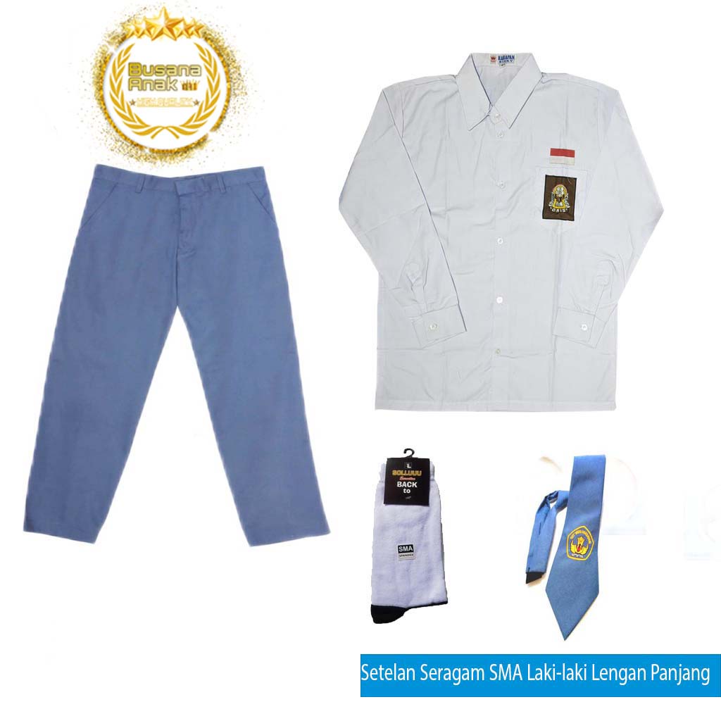 Seragam sekolah SMA Laki-Laki Panjang / Baju Seragam SMA / SMK setelan anak laki laki