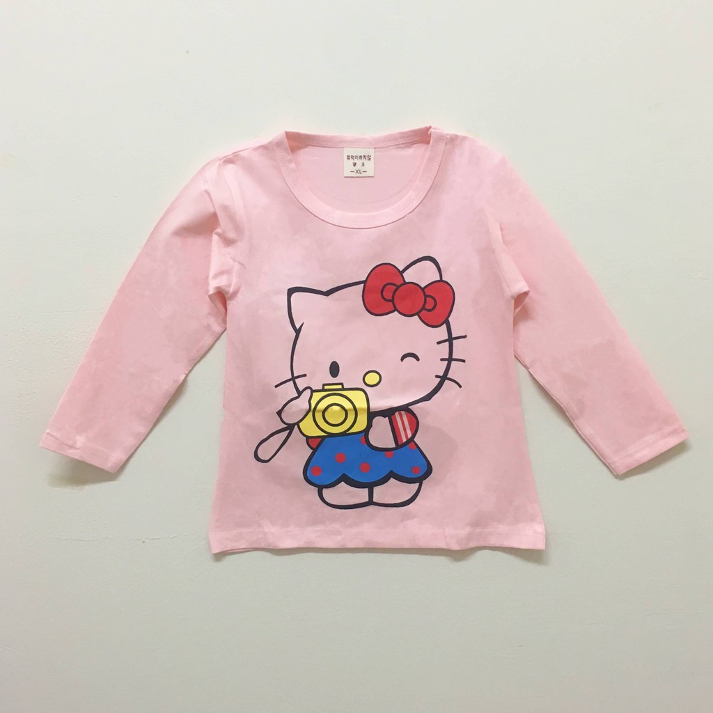  Baju  kaos  anak kecil lengan  panjang  impor gambar hello  