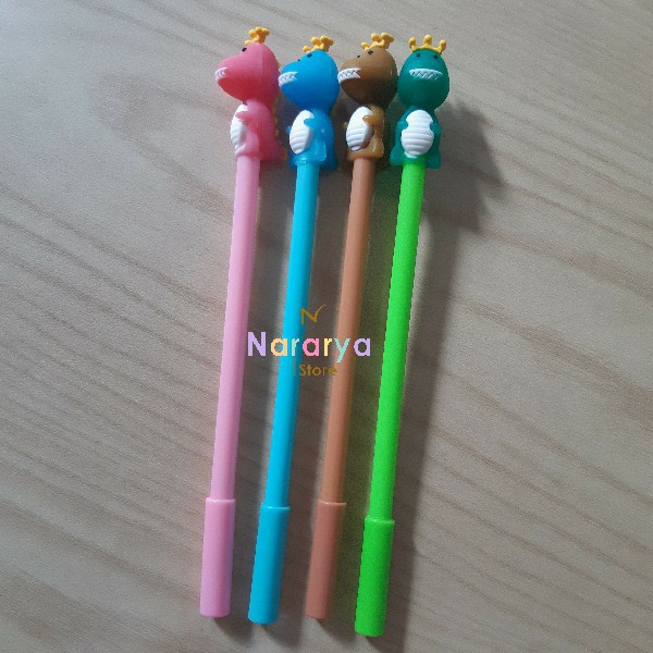 

2x Gel Pen Dino Mahkota / Gel Pen Karakter / Gel Pen Lucu / Pulpen Lucu / Alat Tulis Sekolah