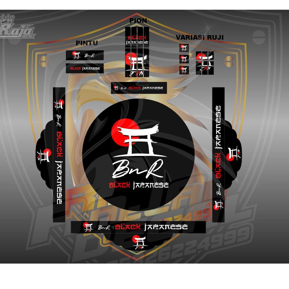 Serbuuuu.. Stiker Decal Tebok Sangkar Murai Batu _ Stiker Sangkar Desain BNR Black Japanes