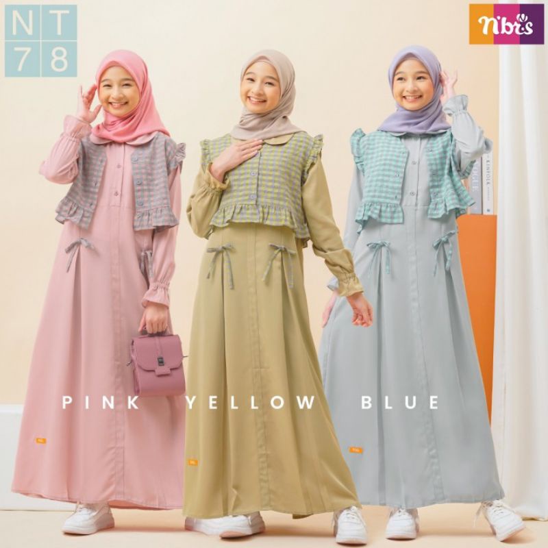 GAMIS REMAJA NT 78 ORIGINAL NIBRAS FASHION DRESS BAJU BUSANA MUSLIM WANITA ANAK PEREMPUAN OUTER ROMP