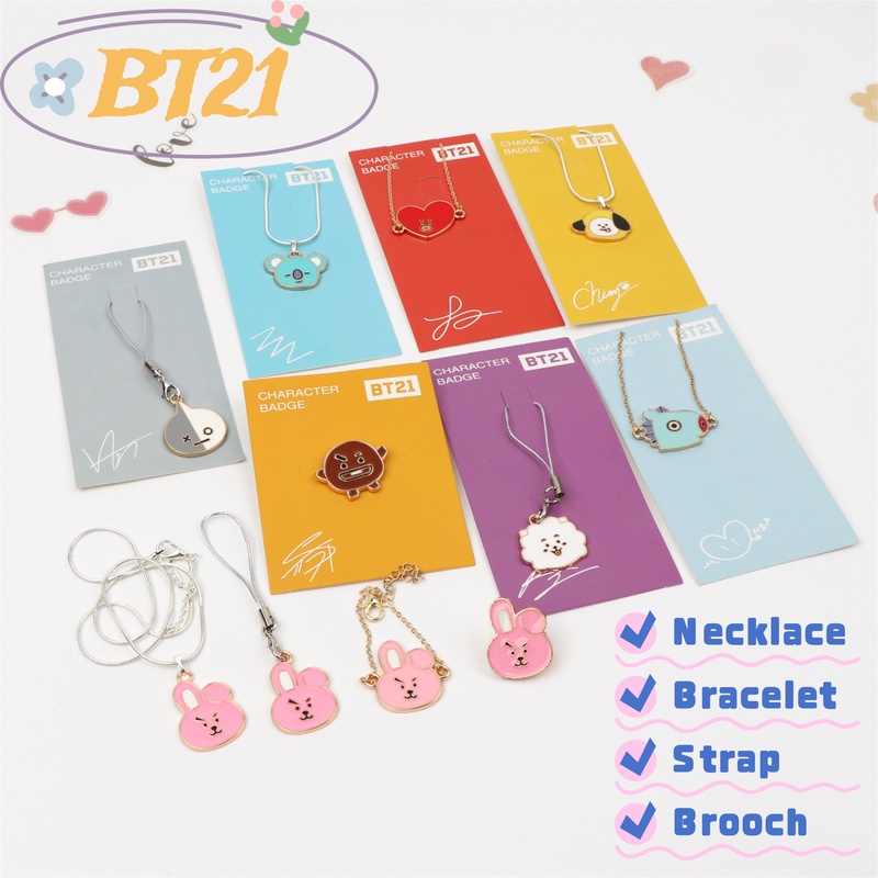 KPOP   Cartoon Bracelet Necklace Keychain Brooch Metal Charm Phone Straps