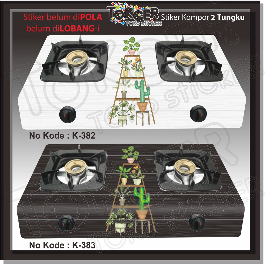 Stiker Kompor 2 Tungku Kaktus