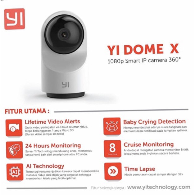 Xiaomi Yi Dome X 1080p Smart Camera IP Cam CCTV International Version