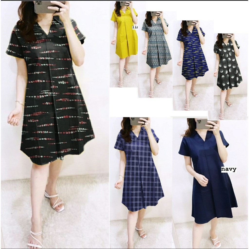 *[HNFK] Dress Wanita / Dress Laina  / Dress Wanita Korea / Pakaian Wanita Terbaru / Dress batik