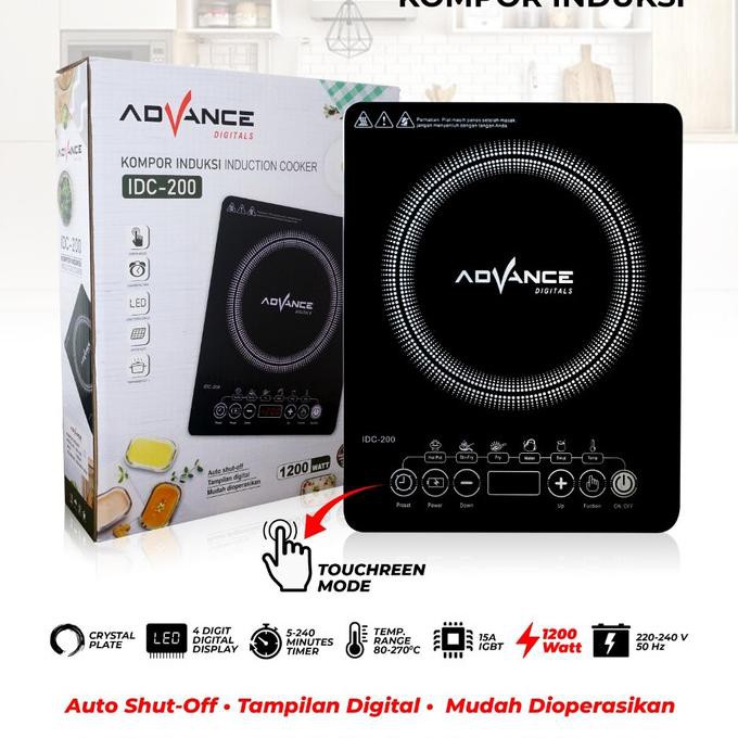 Kompor Listrik Induksi Advance Idc 200 Idc200 Touchsreen - Non Bubble - Promo 