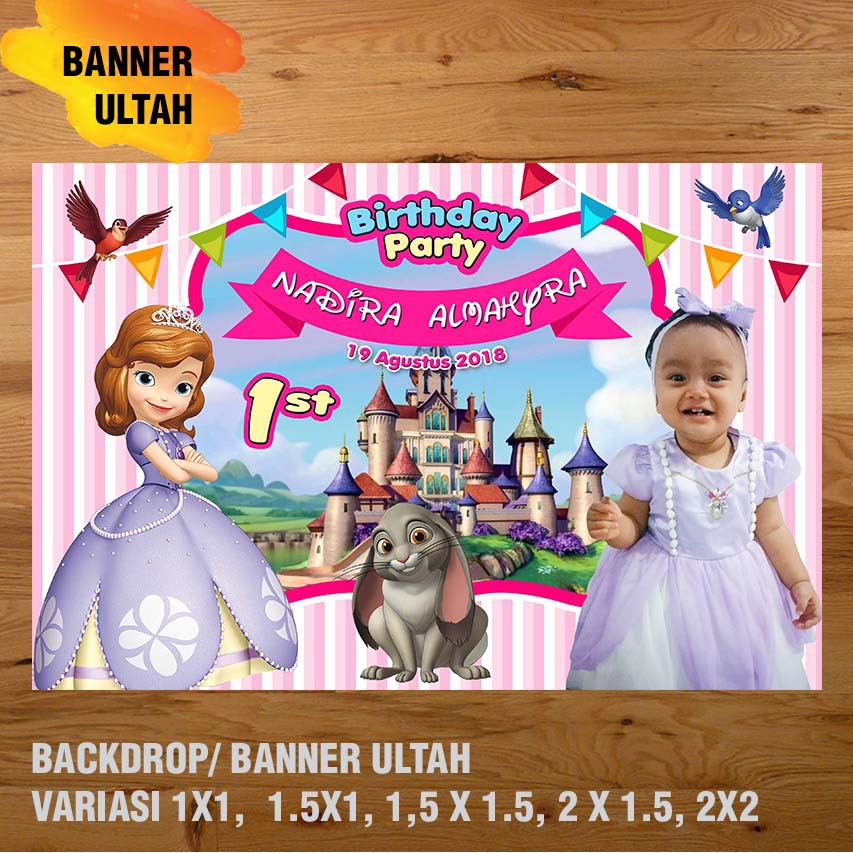 PRINCESS BANNER/ BACKDROP/ SPANDUK ULANG TAHUN UL-TAH