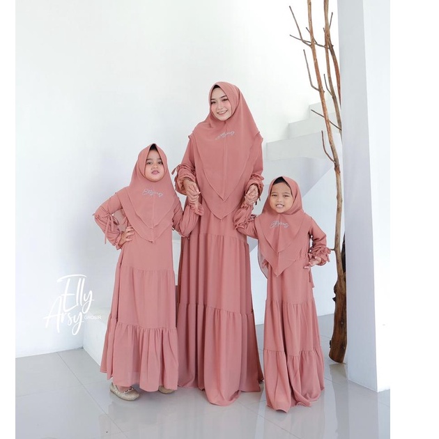 GAMIS BALQIS COUPEL CERUTY BABYDOLL by ELYARSY MOM &amp; KIDS SET KHIMAR IBU ANAK