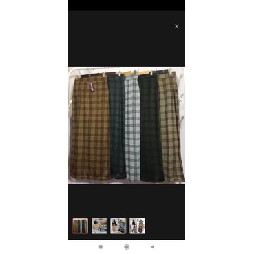 COD ROK KOREAN STYLE  / ROK SPAN TARTAN /ROK KOTAK KOTAK PANJANG  /ROK TARTAN MURAH DAN TEBAL