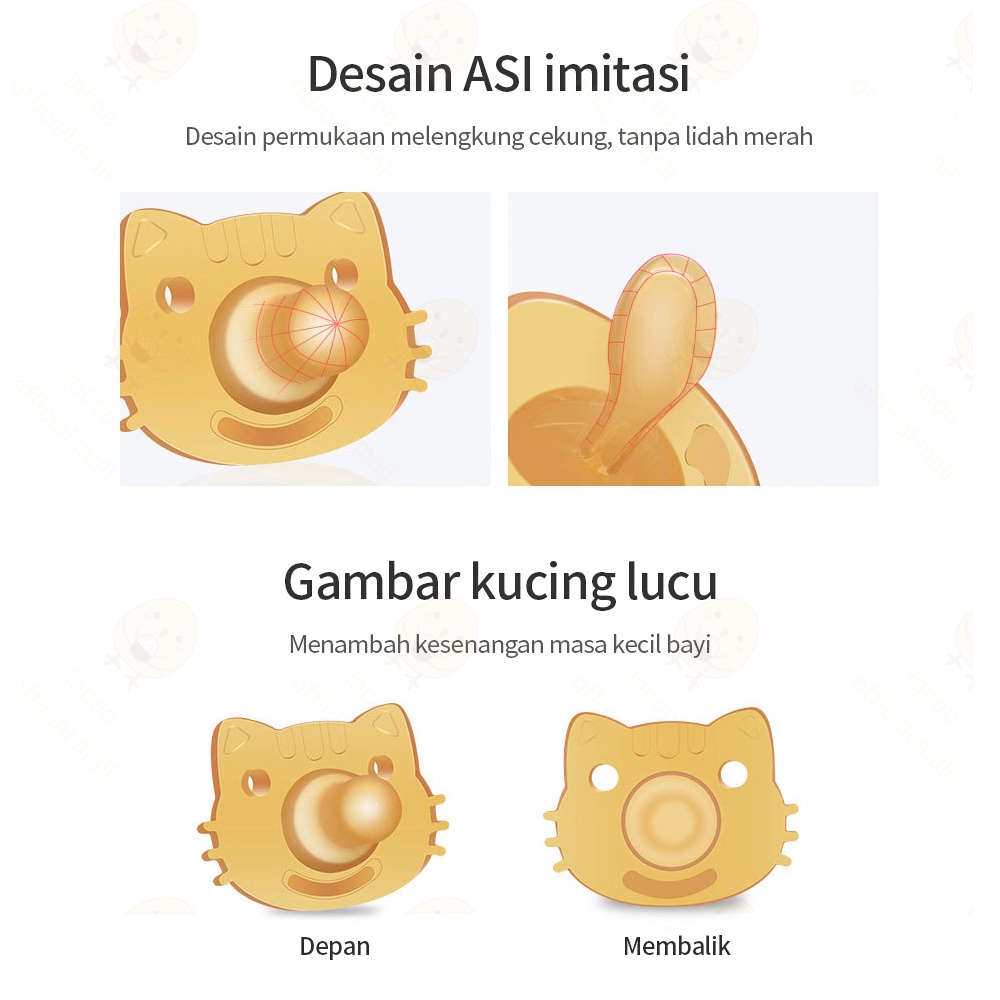 Set Empeng Dot bayi silikon baby pacifier dengan rantai dan Kotak