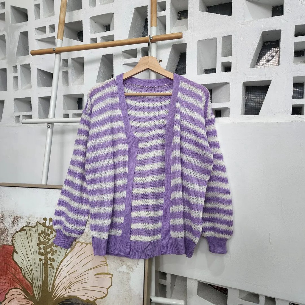 Outter Wanita Trendy Oza Knited Cardy Bahan Rajut Ala Korean Style