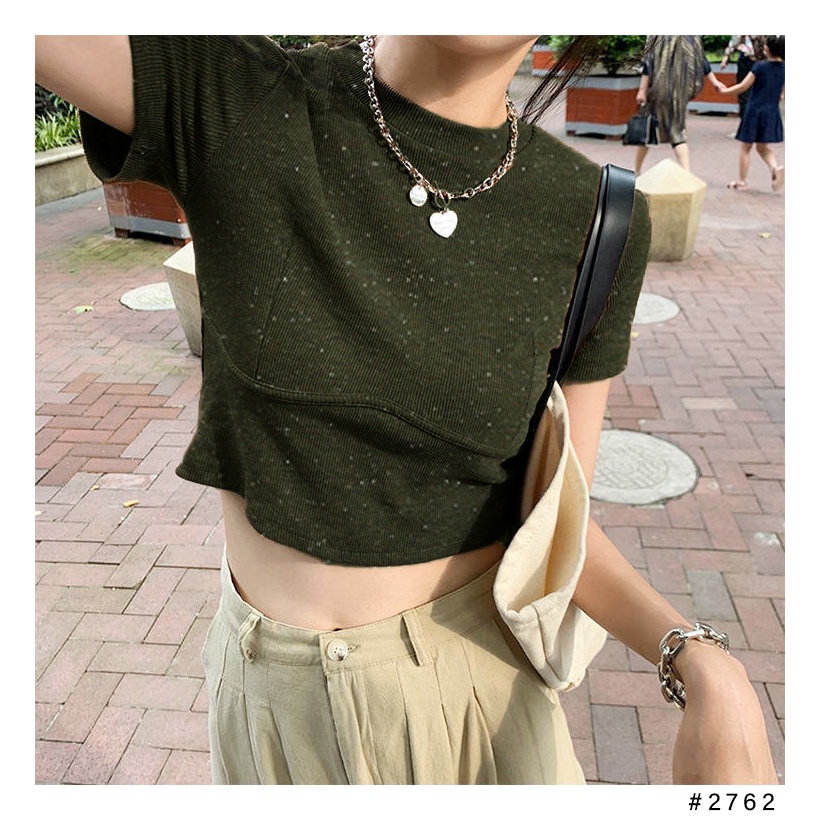 (COD) OH Fashion Yury Crop Top Kaos Wanita Crop Tee #2762